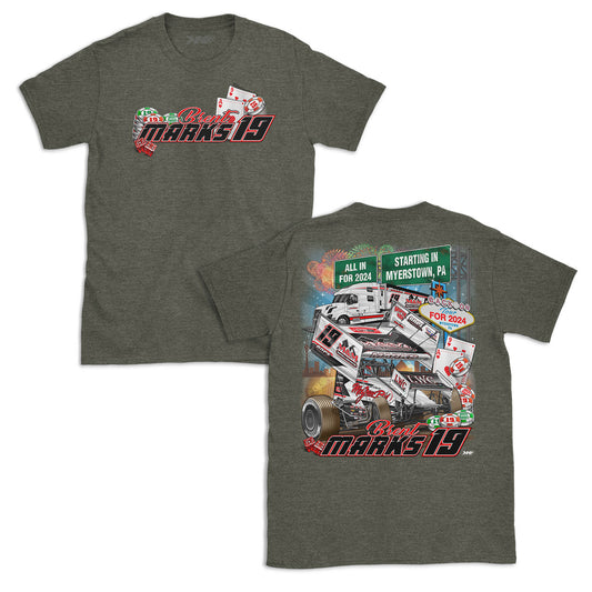 All In For 2024 Tee - Heather Military Green