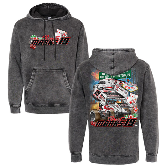 All In For 2024 Mineral Wash Hoodie - Black